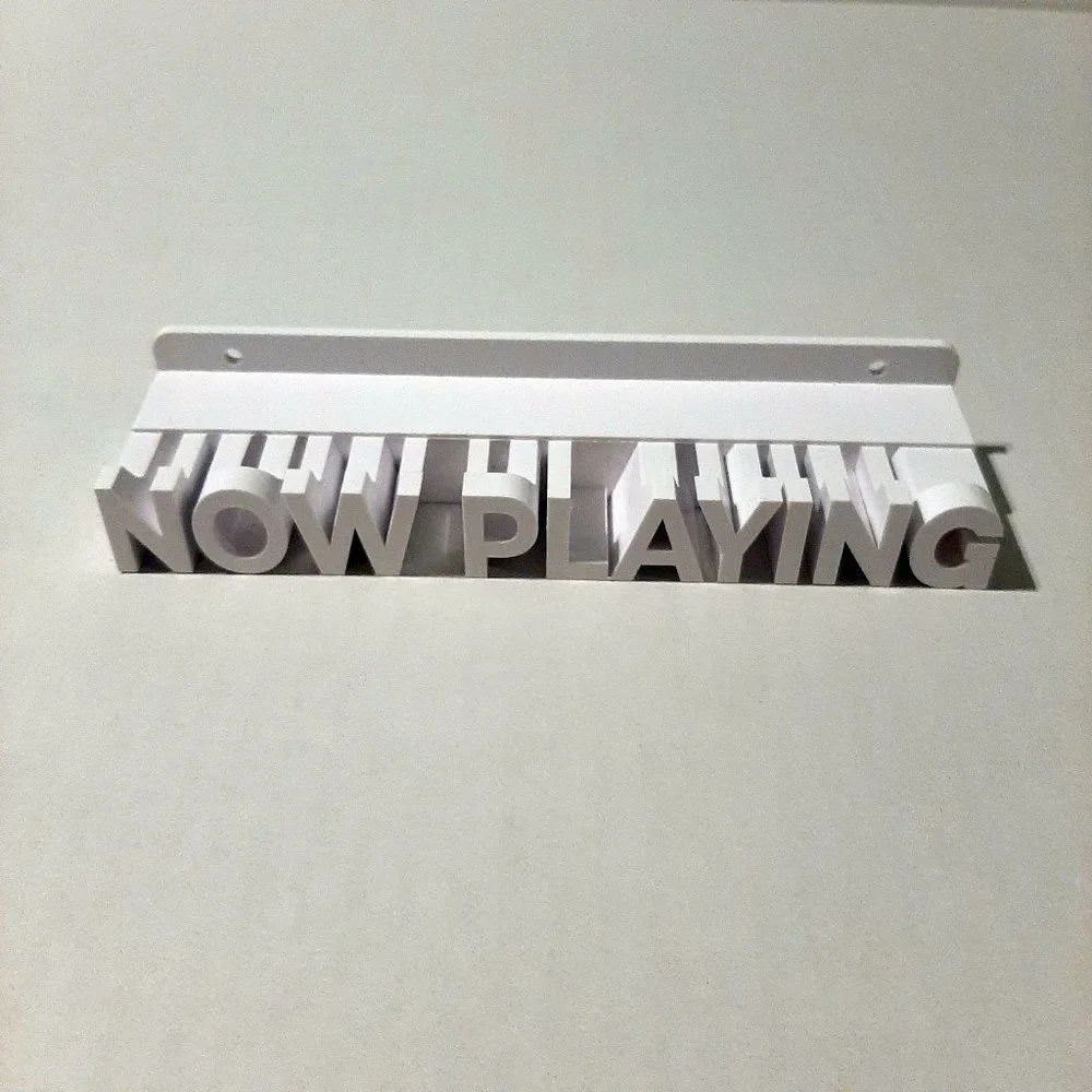 Now Playing Vinyl Record Stand Wall Mount holder display ivory white color